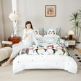 thumbnail image 6 of Manfei Kawaii Cartoon Penguin Bedding Comforter Set, Antarctic Animal Twin Comforter Sets, Cartoon Christmas Animal Reversible Bedding Set, Breathable Home Decor, 2pcs, 6 of 9
