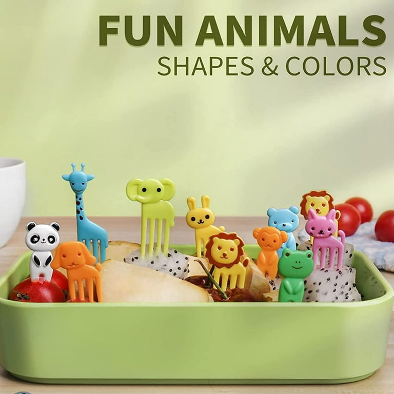 10PC Kids Animal Food Fruit Picks Forks Bento Lunch Gifts Box SALE