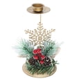 thumbnail image 5 of AURORA TRADE Christmas Candlestick Simulation Pine Needles Pine-cones Snowflake/Star/Elk Candle Stand Desktop Ornament Lovely Candleholder Ornament Wedding Party Table Decoration Christmas Gift, 5 of 8