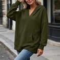 thumbnail image 6 of Xdegoge Women's V Neck Hoodie Pullover Sweatshirts Long Sleeve Casual Hooded Tops with Pocket Fall Winter Loose Fit Comfy Trendy Athletic Clothes, 6 of 9