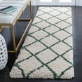 thumbnail image 3 of SAFAVIEH Hudson Amias Plush Geometric Shag Area Rug, Ivory/Green, 7' x 7' Round, 3 of 8