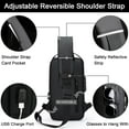 thumbnail image 5 of Anti-Theft Sling Bag Sling Bag for Men Anti-theft USB Crossbody Shoulder Backpack Purse Waterproof PU Leather Chest Bag Travel Daily Use, 5 of 14