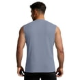 thumbnail image 6 of Men's Ribbed Tank Top Undershirts Moisture Wicking Breathable, Fitted Ruglar Fit T Shirts for Men Size 4XL Gray, 6 of 7