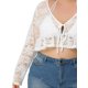 thumbnail image 5 of Encogimiento de hombros de talgrande pamujer Bolero Crop Summer Lace Sheer Loose Cardigans blanco 1X, 5 of 5