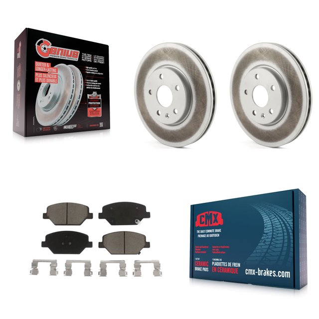 Transit Auto Front Coated Disc Brake Rotors and Ceramic Pads Kit for Car 2019 Buick Envision Cadillac XT4 KGC-100112
