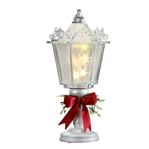 Icy Giftware Set of 2 LED Lighted White Rotating Star Street Lamp Christmas Decorations 12.75"