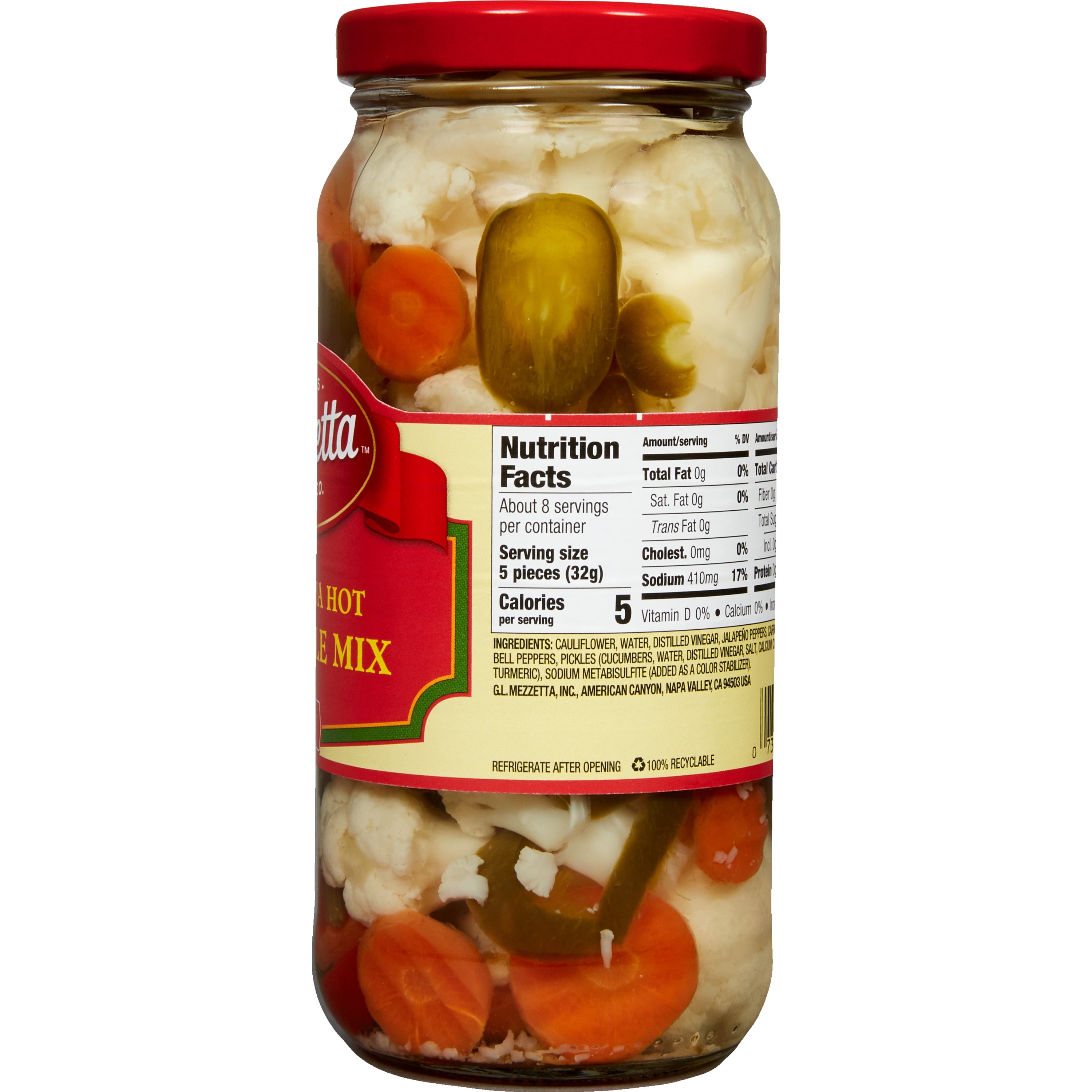 Mezzetta California Hot Vegetable Mix 16 fl oz Jar