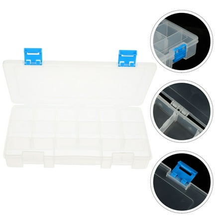 Baluue Transparent Plastic Tool Storage Box with Clear Lid for Small Parts and Hardware