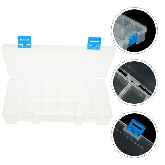 Baluue Transparent Plastic Tool Storage Box with Clear Lid for Small Parts and Hardware