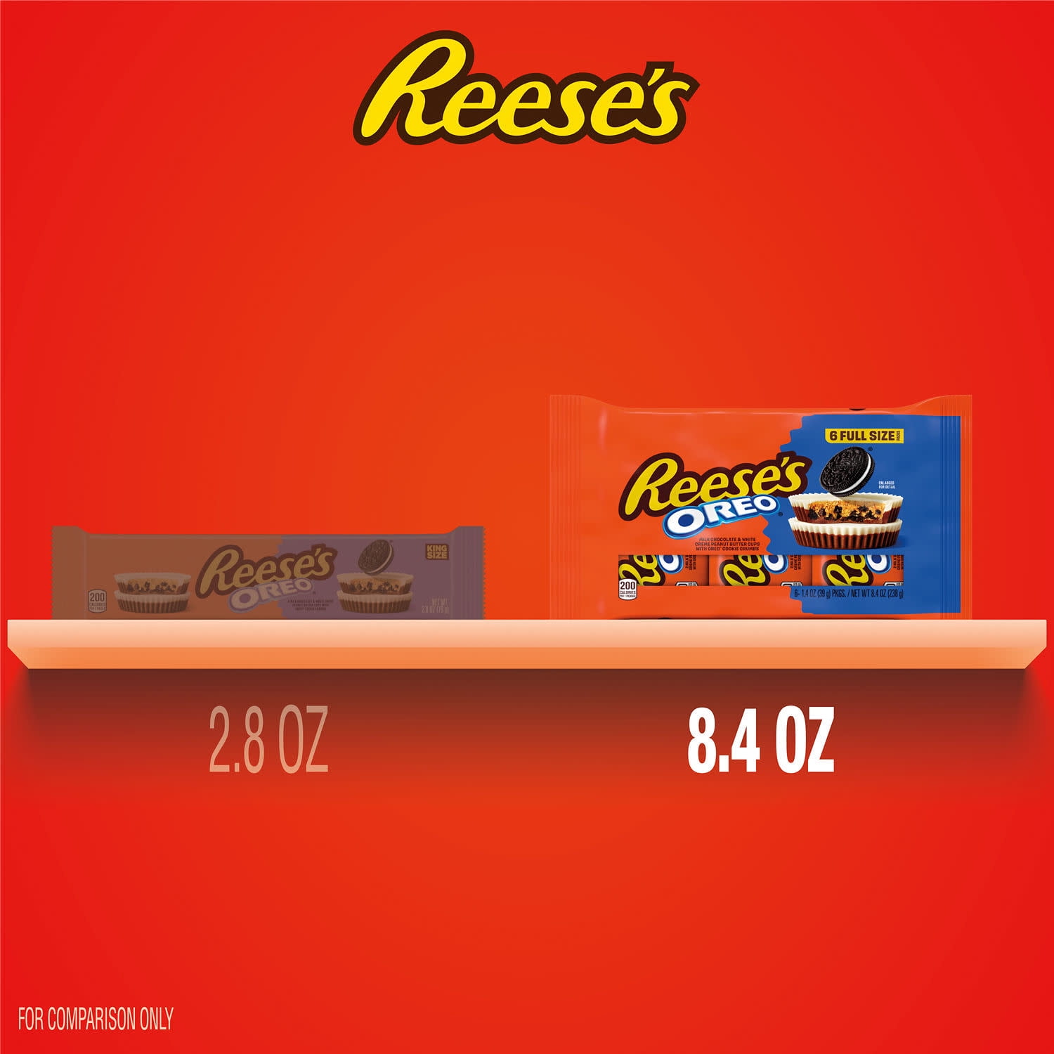REESE'S OREO® Milk Chocolate and White Creme Peanut Butter Cups, Candy Packs, 1.4 oz (6 Count)