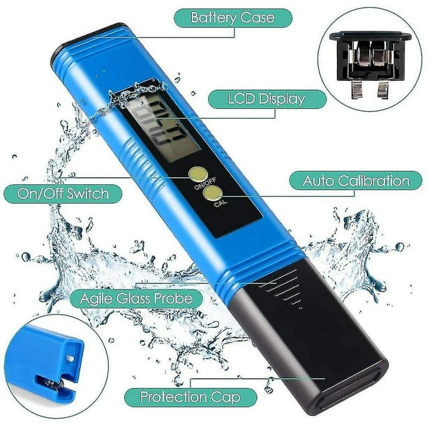 Medidor de Ph, medidor de Ph 0,01 Ph, probador de calidad del agua de alta precisión con rango de medición de Ph de 0-14, medidor Tds Compatible con