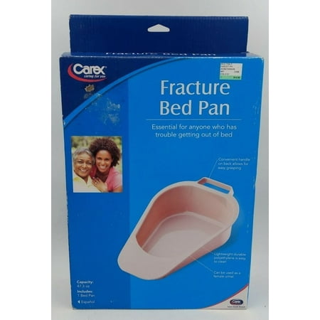 Carex Fracture Bed Pan, Retail Boxed, Disposable, Comes with Handle, 47.3 oz Capacity