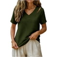 thumbnail image 6 of BUIGTTKLOP Womens Tops Short Sleeve Shirts Casual V Neck T Shirts Lightwieght Loose Fitted Tees, 6 of 6