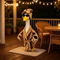 thumbnail image 4 of PiGOGI 23 Inch Porch Goose Bathrobe Outdoor Pool Garden Decor Goose Statue Clothing with Bow Headwrap and Mini Accessories (Goose Not Included), 4 of 6