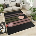 thumbnail image 2 of Modern Nordic Style Area Rug, Pink Medieval Rainbow Stripes Rugs for Living Room, with Anti-Slip Backing Washable Indoor Carpet for Living Room Bedroom Study Dining Room 4' x 7', 2 of 6