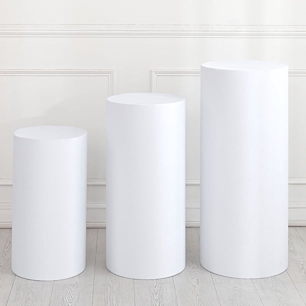 Juego de 3 Fundas de Spandex para Soporte de Cilindro Uxcell, Blanco (Tela Elástica-Grande)