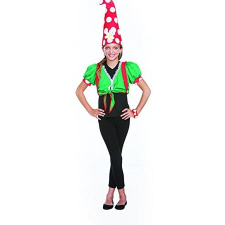 Halloween Wholesalers Girl's Toadstool Gnome Costume Black & Green