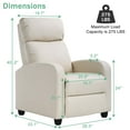 thumbnail image 7 of YRLLENSDAN Fabric Recliner Chair for Living Room Home Theater Seating, Adjustable Single Sofa for Adults, Reading Chair with Padded Seat Backrest and Footrest, Beige, 7 of 7
