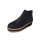 thumbnail image 2 of Zapatos de mujer Botines de tacón de cuña Cremallera lateral plana Punta redonda Color sólido Botas de plataforma desnuda Wmkox8yii sa2367, 2 of 5
