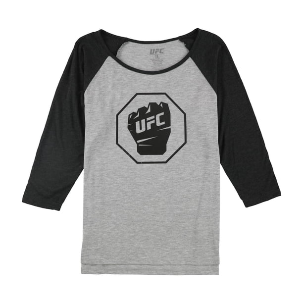 Camiseta gráfica con logo interior de puño interior para mujer de UFC, gris, talla mediana