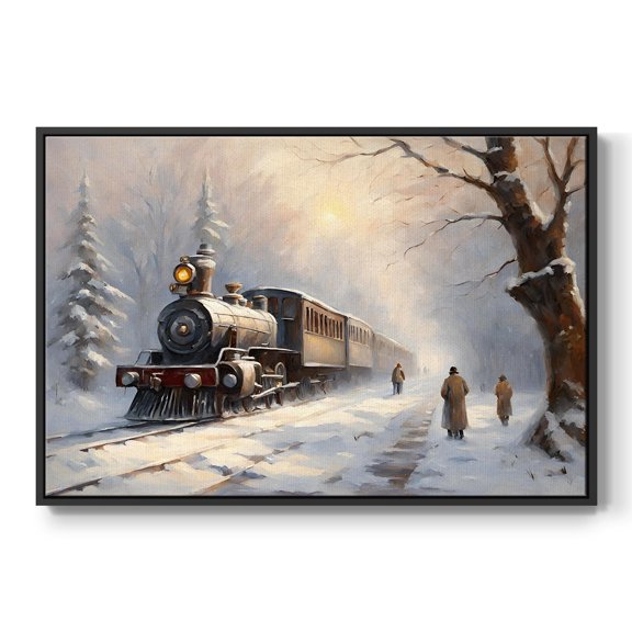 Vintage Landscape-CC By Wexford Home Framed in Black Wood Gallery Wrapped Canvas 17 in. x 25 in.