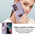 thumbnail image 5 of SaniMore for Samsung Galaxy S23 Ultra PU Leather Case, Multi-Functional Metal Snap Wallet Cover with Card Slot & Kickstand Shoulder Strap Full Body Protective Shell for Samsung S23 Ultra, Purple, 5 of 10