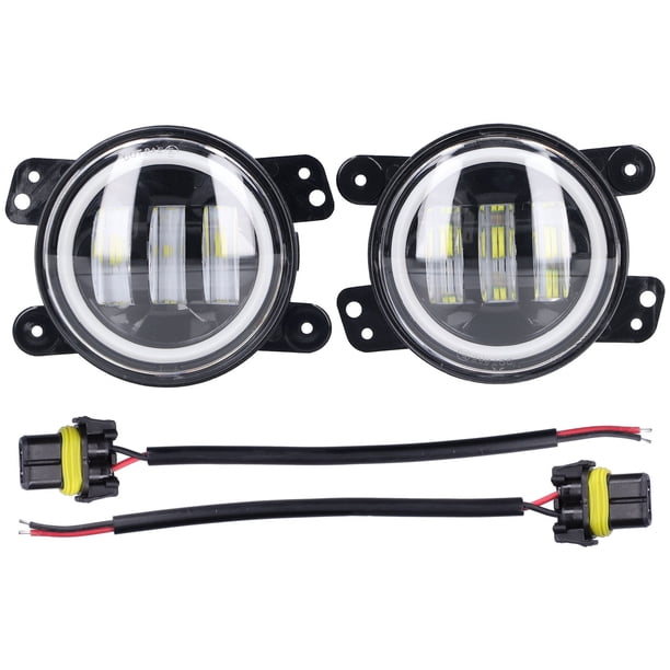 Luz antiniebla delantera LED Angel Eyes Light 30W 3000LM 10-Cargador universal de 30 V para coche, camión, furgoneta y remolque.
