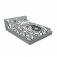 thumbnail image 3 of Ambesonne Tribal Fitted Sheet & Pillow Sham Set, Eastern Blossom Yin Yang, Twinxl, Black White, 3 of 3