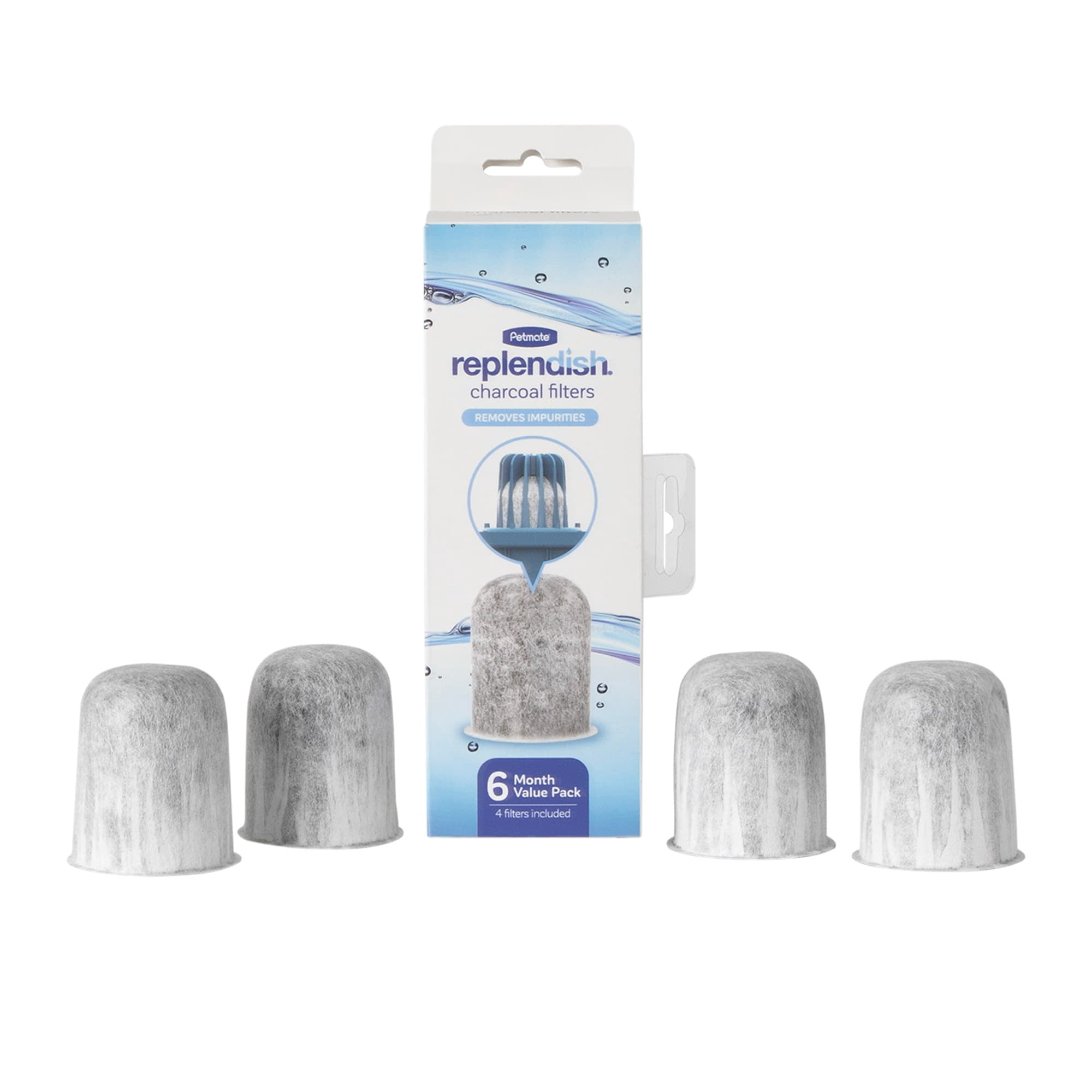Petmate Grey Replendish Waterer Refill Filter Pack of 4