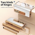 thumbnail image 5 of TECH CIRCLE for Samsung Z Galaxy Fold4 Case with Pen,Shockproof Lychee Texture PU Leather Plating Hidden Double Hinge Kickstand Built-in Screen Protector Full Body Protection Phone Case,Silver+Gold, 5 of 7