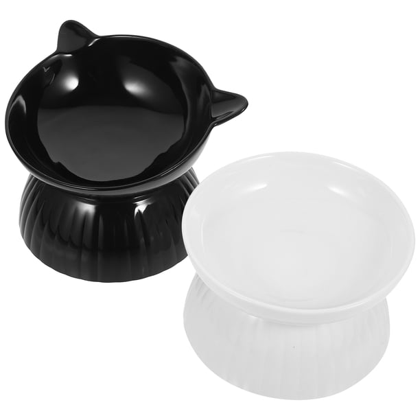 2 juegos de cuencos elevados de cerámica para gatos, cuencos para comida y agua, comederos para mascotas