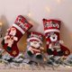 thumbnail image 4 of 2023 Medias navideñas personalizadas con nombre, Medias navideñas con cuadros rojos Almacenamiento de regalos personalizado Adornos navideños, 4 of 4