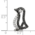 thumbnail image 3 of Sterling Silver Black & White CZ Penguin Chain Slide, 3 of 4