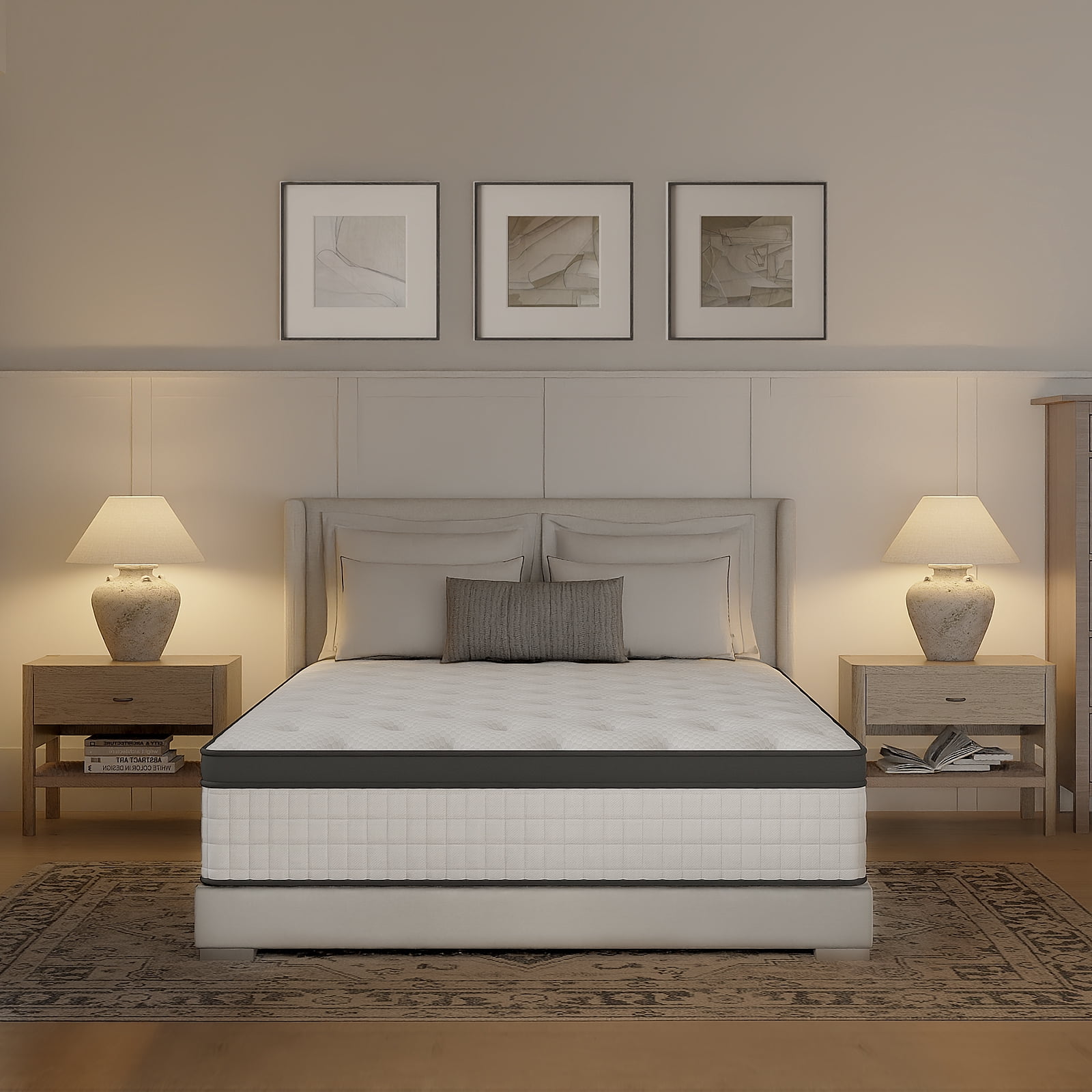 Evitormill 12" Full Size Hybrid Spring Boxed Mattress - Medium Firm Memory Foam