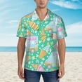 thumbnail image 2 of Fuzoiu Icecream Truck Print Hawaiian Shirt for Men, Summer Beach Casual Short Sleeve Button Down Shirts, Men’s Beach Summer Shirts with Pocket,3X-Large, 2 of 7