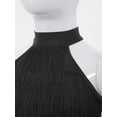 thumbnail image 5 of Hansber Kids Girls Latin Dance Tops Sleeveless Halter Mock Neck Fringe Tiered Tassels Crop Tops Dancewear Black 10, 5 of 7