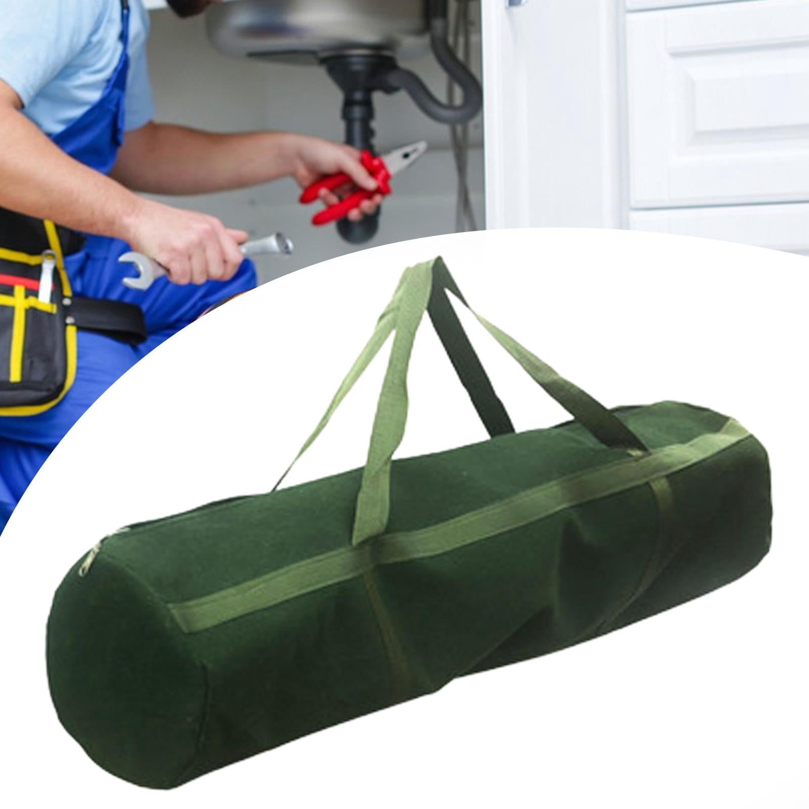 figatia Canvas Tool Bag Tool Organizer Bag Wide Mouth Pouch Carrying Case Thick Heavy Duty Tools Case Tool Tote for Worker Woodworker 120x28cm