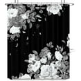 thumbnail image 6 of Black Floral Shower Curtain 72Wx84H Extra Long White Gray Blossom Roses Urban Unique Modern Simple Bathroom Decor Waterproof Fabric Home Bathtub Decor 12 Pack Plastic Hooks, 6 of 6