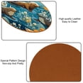 thumbnail image 5 of Platypus Microfiber Leather Round Coasters (6PCS) - 11x11 cm/4.3x4.3 in Square Drink Coasters Set for Table and Home Decor, 5 of 6