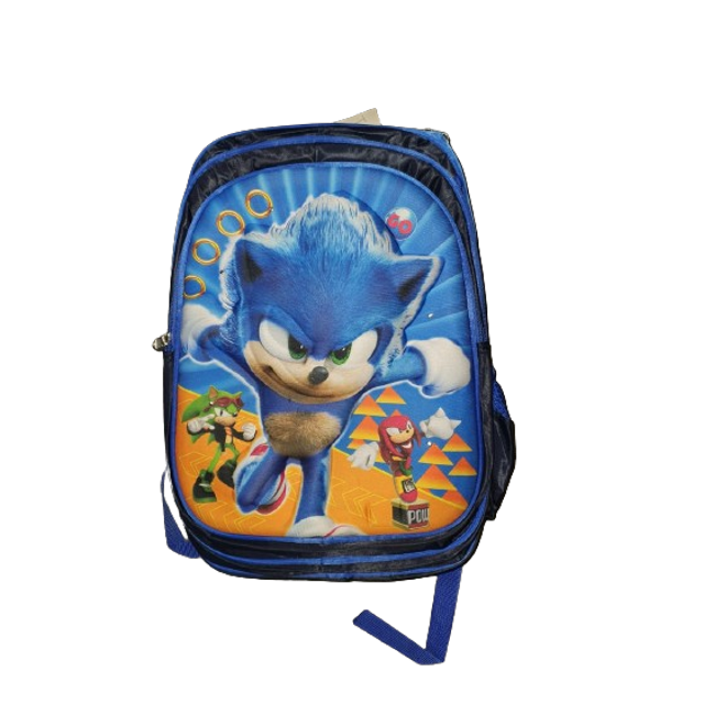 Set Escolar Mochila Reforzada de Sonic con Luz LED y 3 Piezas para Niños de 3 a 9 años
