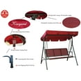 thumbnail image 5 of Kozyard Belle Outdoor Canopy Porch Swings with Steel Frame 3 Seats ( Red ), 5 of 5