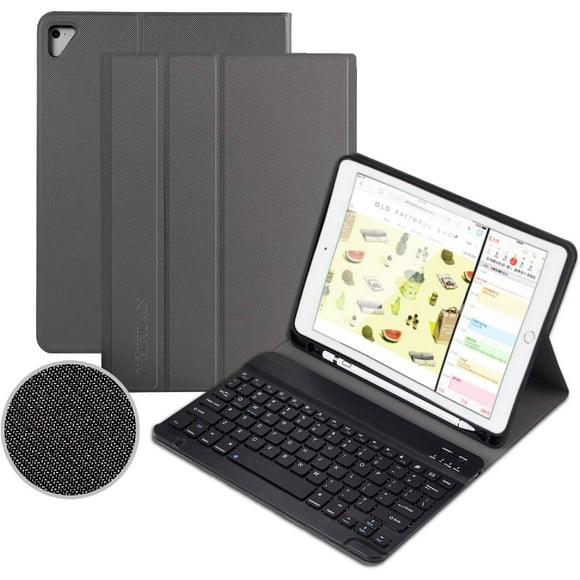 YMXuan Keyboard Case for New iPad 9.7 Inch 2018(6th,Gen)/2017 (5th,Gen),iPad Pro 9.7,iPad Air 2/Air1,Bulit-in Pencil