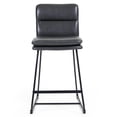 thumbnail image 6 of Set of 2 Baxter White Boucle Fabric Counter Stool with Black Iron Legs, 6 of 8