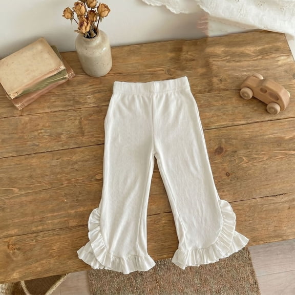 Shachafan Girls Flared Leggings Summer Fashionable Casual Pants Toddler Baby Thin Basic Trousers Leggings for Girls