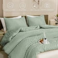 thumbnail image 4 of ANGENIA California King Comforter Sets Sage Green, 3 Pieces Cozy Fluffy Boho Tufted Oversized Cal King Bedding Comforter Set, Farmhouse Lightweight Down Alternative Bed Set, 4 of 7