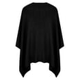 thumbnail image 2 of PULI Womens Open Front Poncho Sweater Pure Wrap Topper Black, 2 of 8