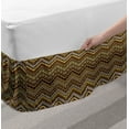thumbnail image 2 of Zambia Bed Skirt, Style Chevron Pattern Ornament Design, Elastic Bedskirt Dust Ruffle Wrap Around for Bedding Decor, 4 Sizes, Pale Caramel Yellow, by Ambesonne, 2 of 2