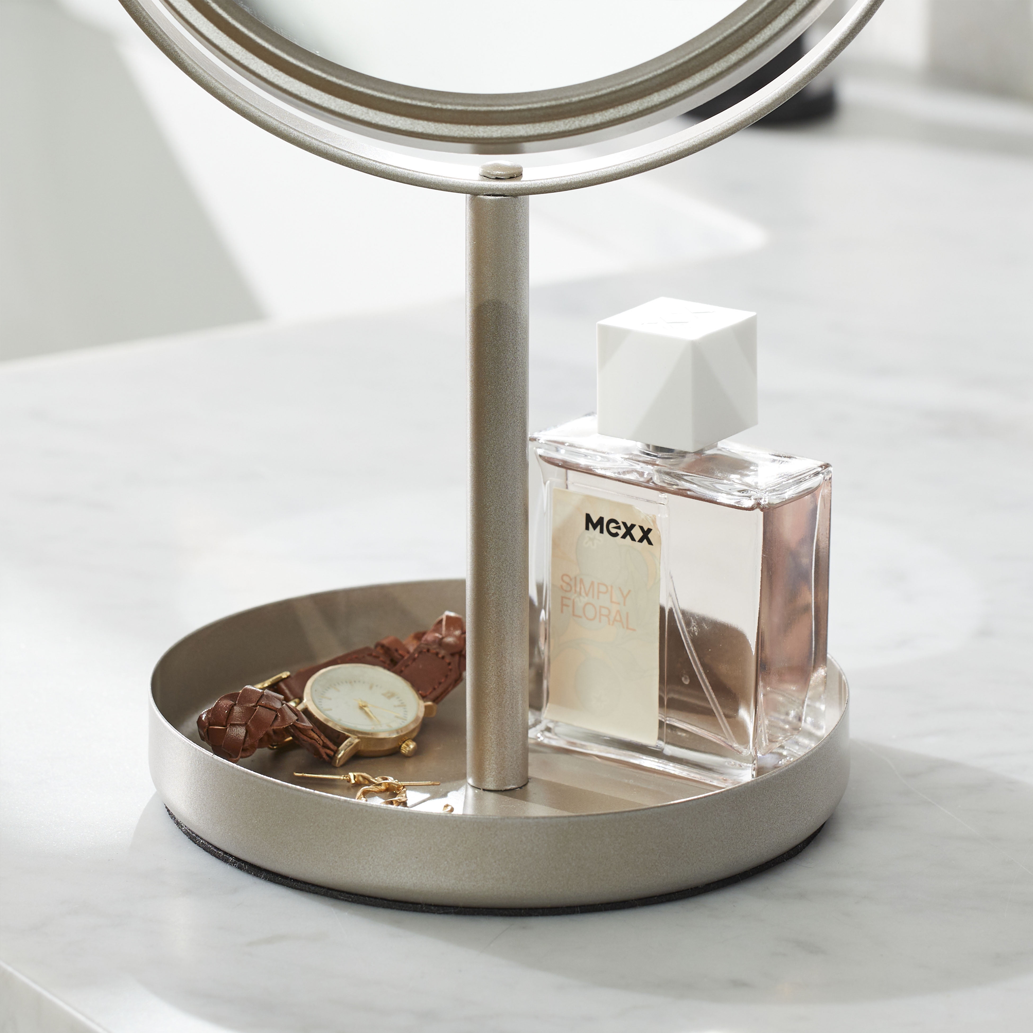 Better Homes & Gardens Satin Nickel Metal Dual Sided Vanity Mirror
