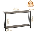 thumbnail image 2 of Industrial Console Table – 42.9" Skinny 2-Tier Sofa Table with Shelf, Narrow Entryway Storage, Metal Frame, 2 of 7