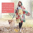 thumbnail image 4 of Wearable Oversized Blanket,Pioneer Flower Floral Print Pattern Wearable Blanket Hoodie for Adults,Cozy Hooded Blankets with Super Pockets,Super Warm Fuzzy Pullover for Women & Men, 4 of 6